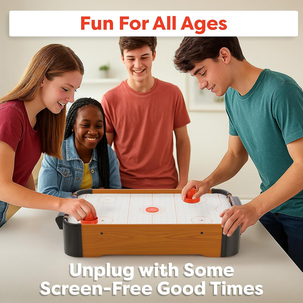 Mini Arcade Air Hockey Table- a Toy for Girls and Boys by  Fun Table- Top Game for Kids, Teens, and Adults- Battery-Operated (22 Inches)